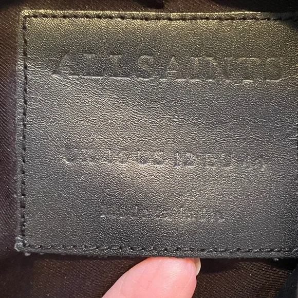 All Saints Dalby Leather Biker Jacket - Picture 9 of 14